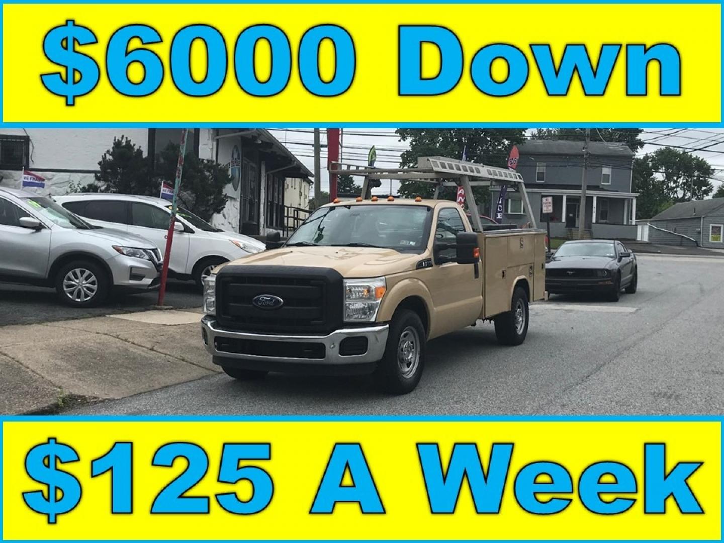 2015 Tan /Gray Ford F-350 SD 350 (1FDRF3E61FE) with an 6.2 V8 engine, Automatic transmission, located at 577 Chester Pike, Prospect Park, PA, 19076, (610) 237-1015, 39.886154, -75.302338 - Photo#0